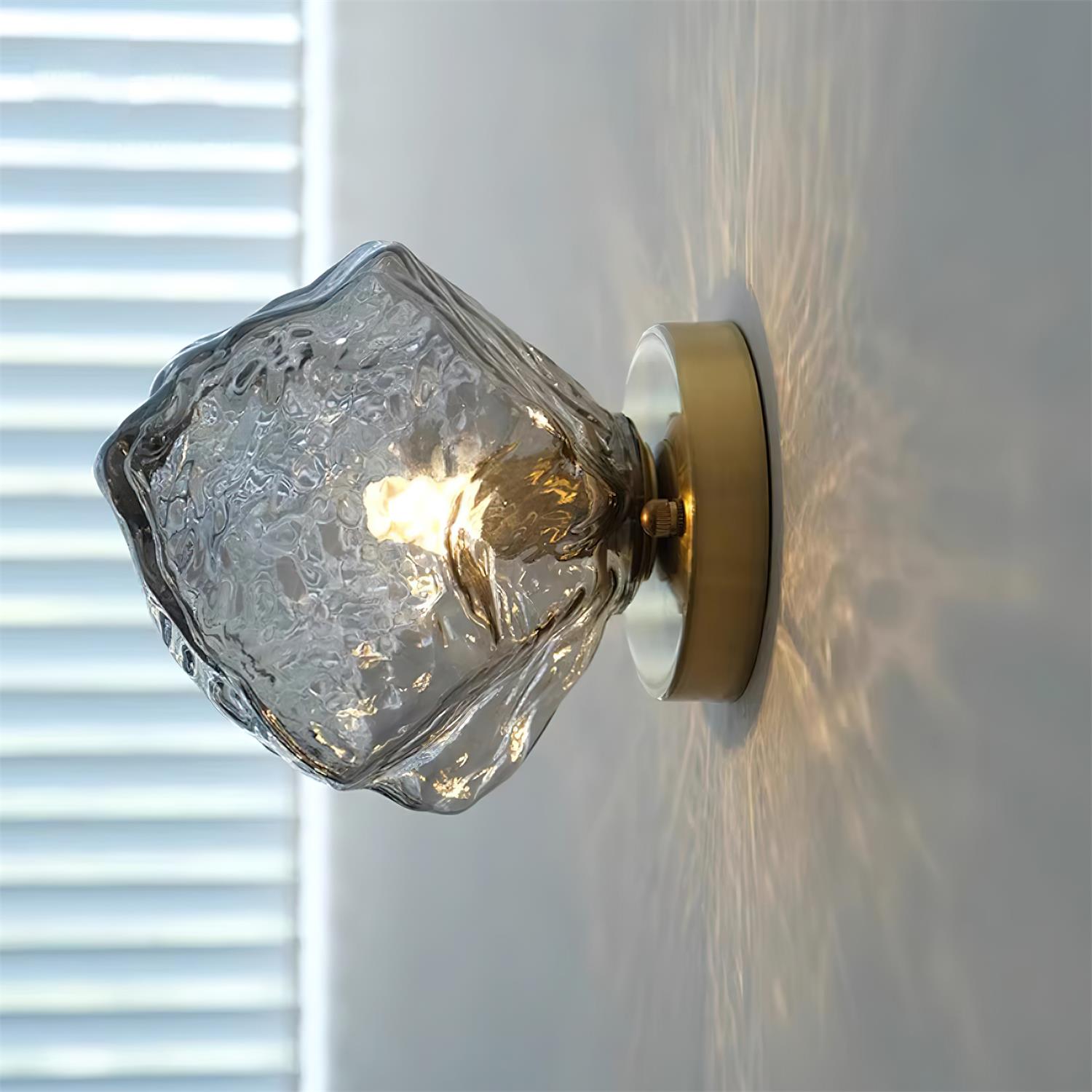 Gavli Textured Amber Glass Wall Lamp - Neutralighting