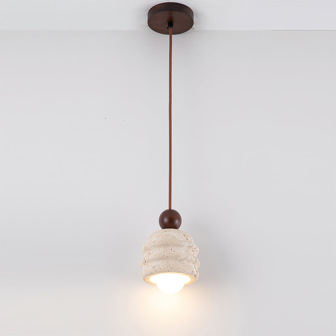 Ritta Travertine Ripple Pendant Light - Neutralighting