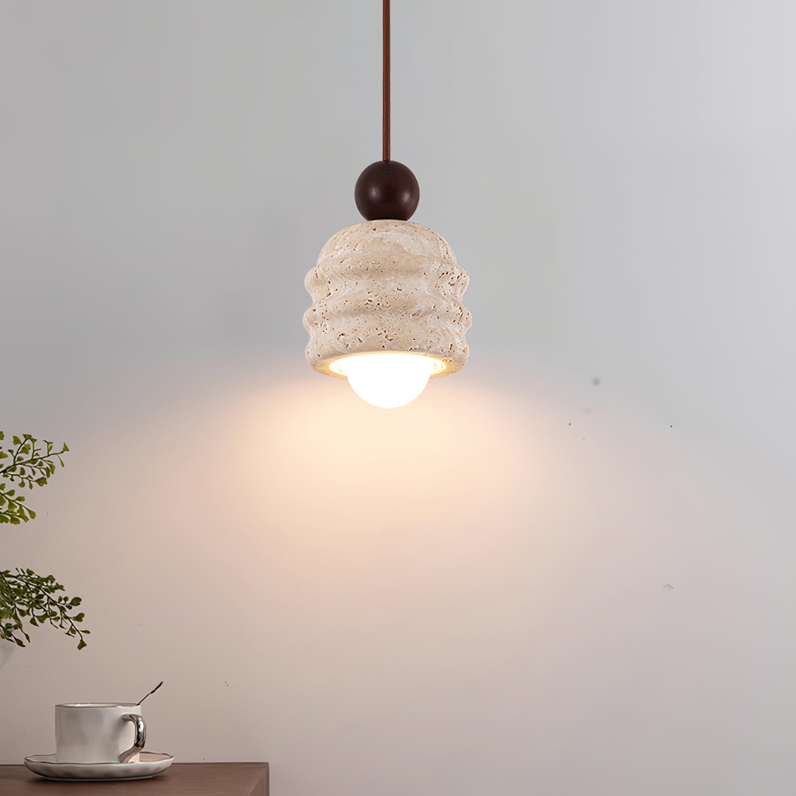 Ritta Travertine Ripple Pendant Light - Neutralighting