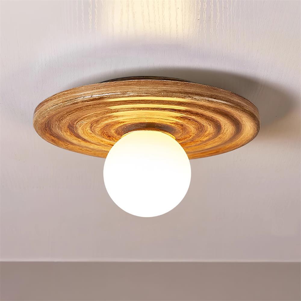 Ceiling Light Metal Body Resin Rippled Canopy Organic Minimalist - Neutralighting