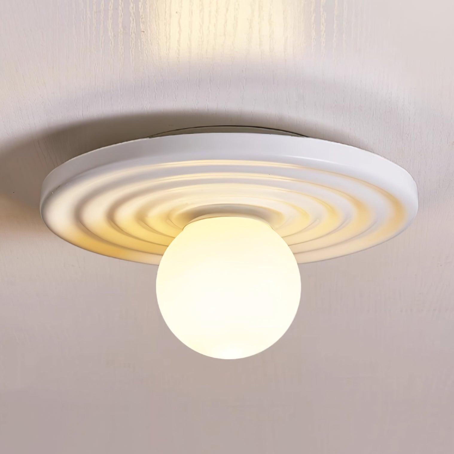 Ceiling Light Metal Body Resin Rippled Canopy Organic Minimalist - Neutralighting