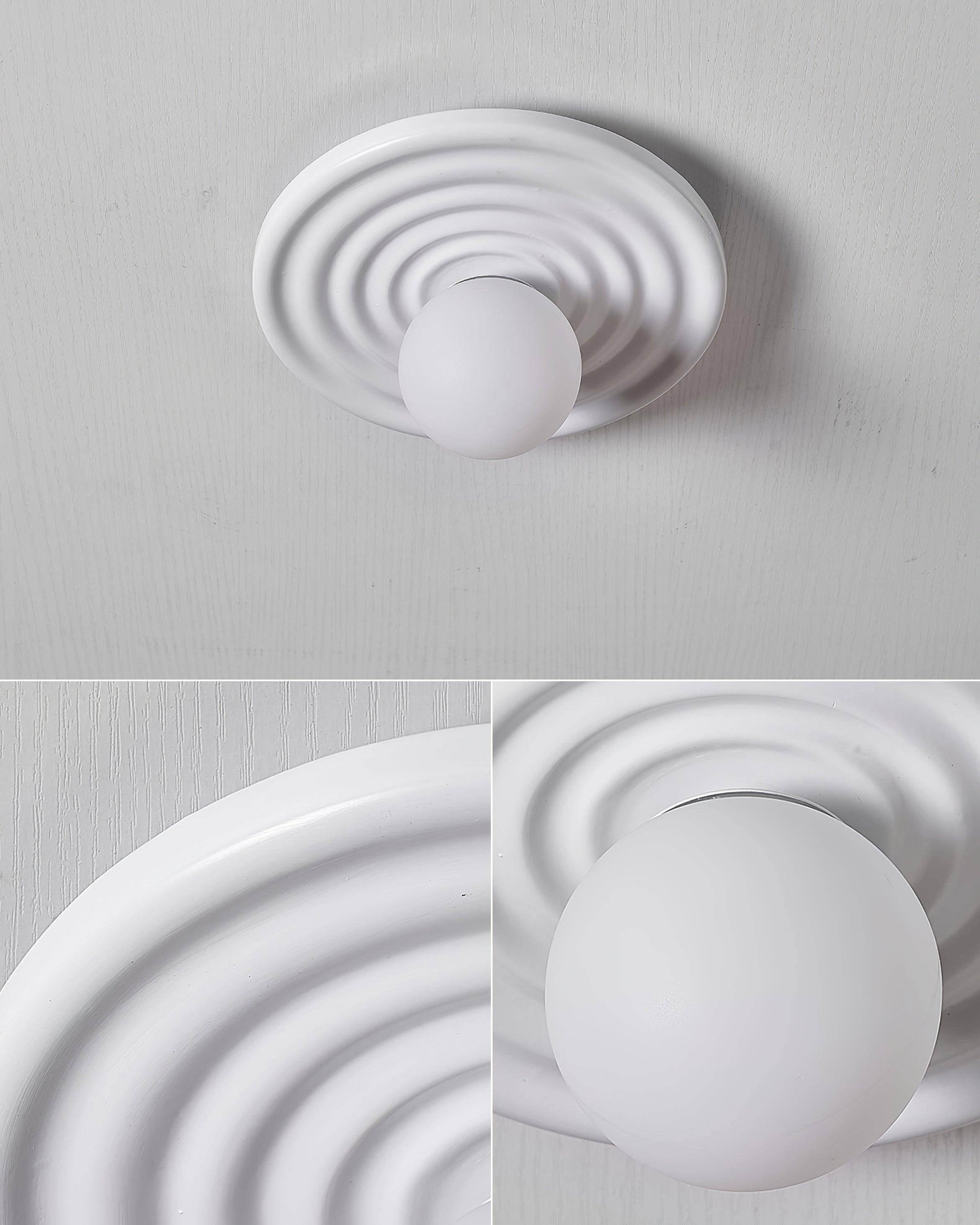 Ceiling Light Metal Body Resin Rippled Canopy Organic Minimalist - Neutralighting