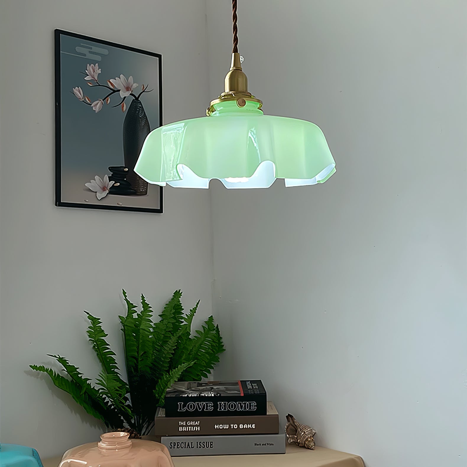 Civen Farmhouse Ruffled Pendant Light - Neutralighting
