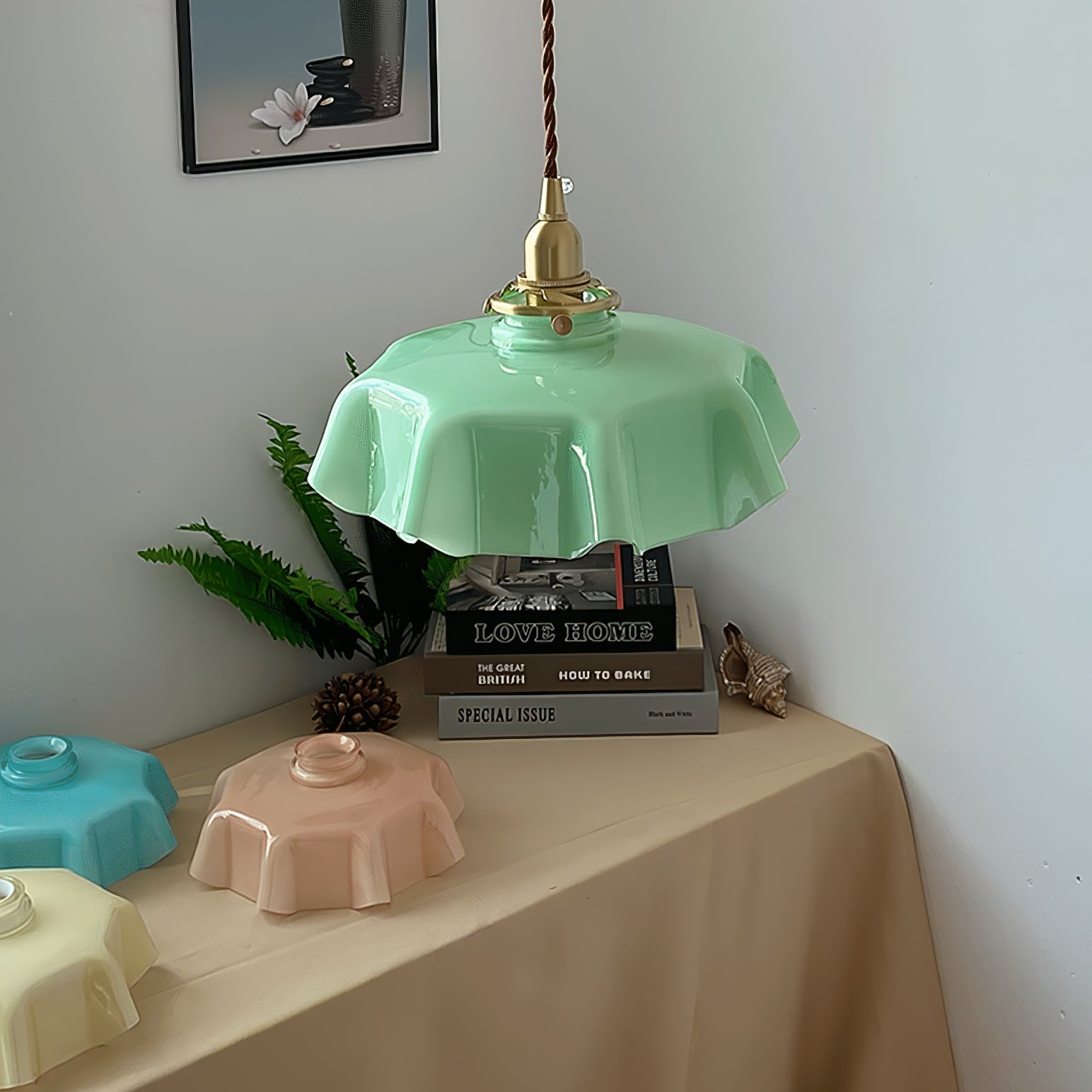 Civen Farmhouse Ruffled Pendant Light - Neutralighting