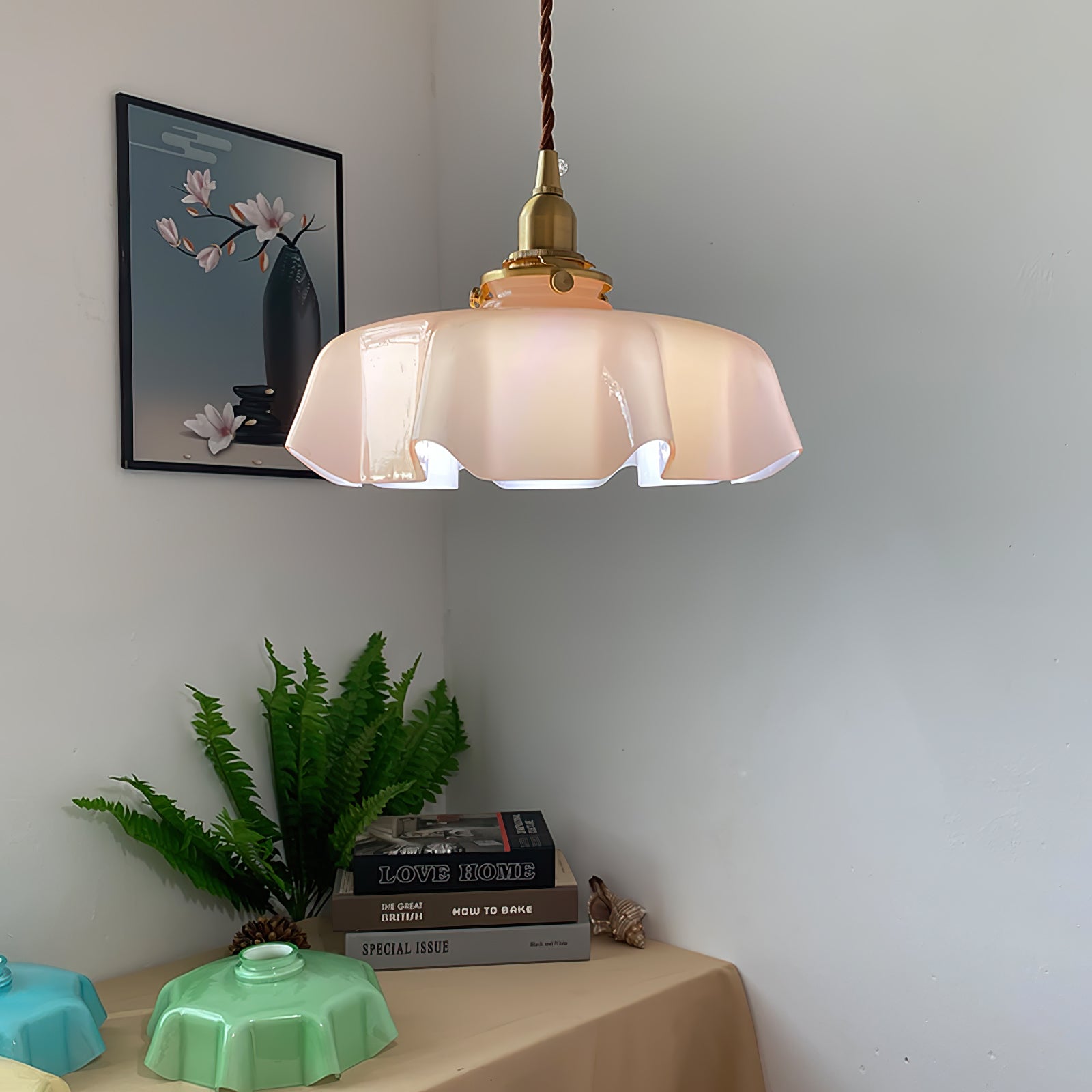 Civen Farmhouse Ruffled Pendant Light - Neutralighting