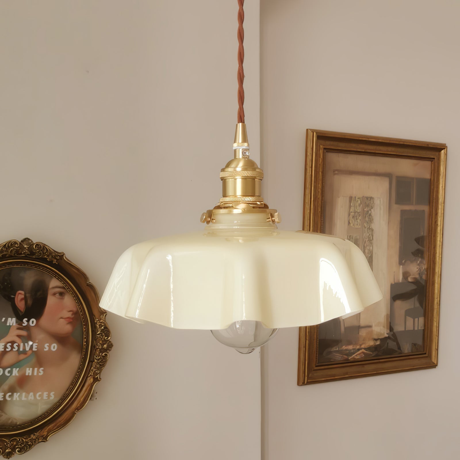 Civen Farmhouse Ruffled Pendant Light - Neutralighting
