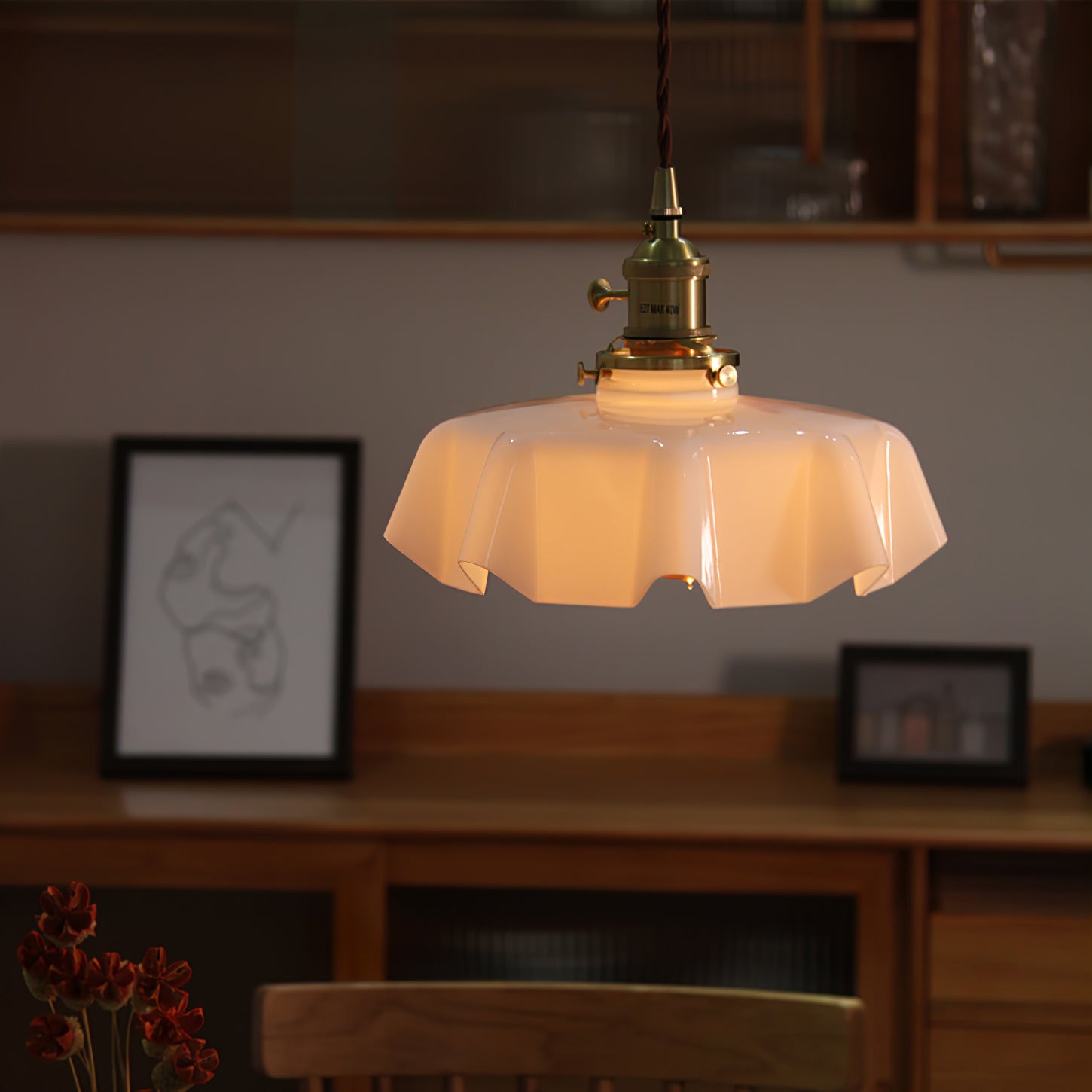 Civen Farmhouse Ruffled Pendant Light - Neutralighting