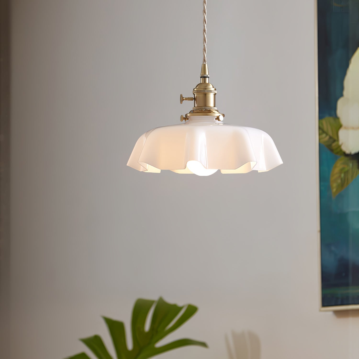 Civen Farmhouse Ruffled Pendant Light - Neutralighting