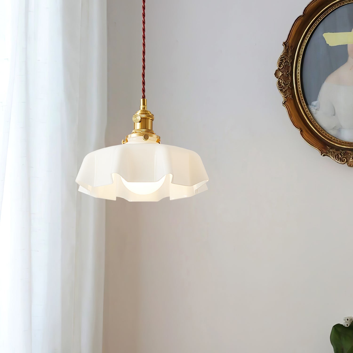 Civen Farmhouse Ruffled Pendant Light - Neutralighting