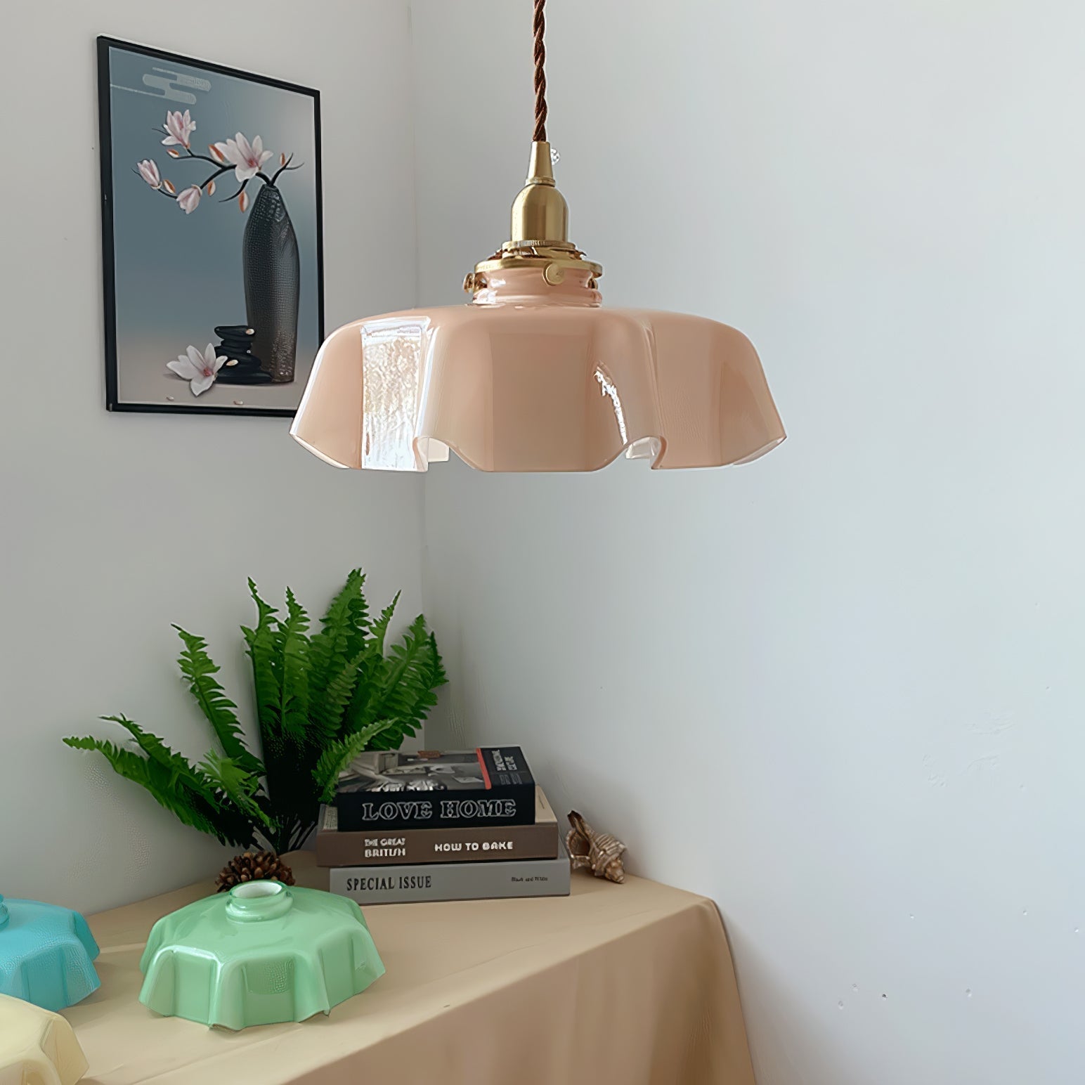 Civen Farmhouse Ruffled Pendant Light - Neutralighting