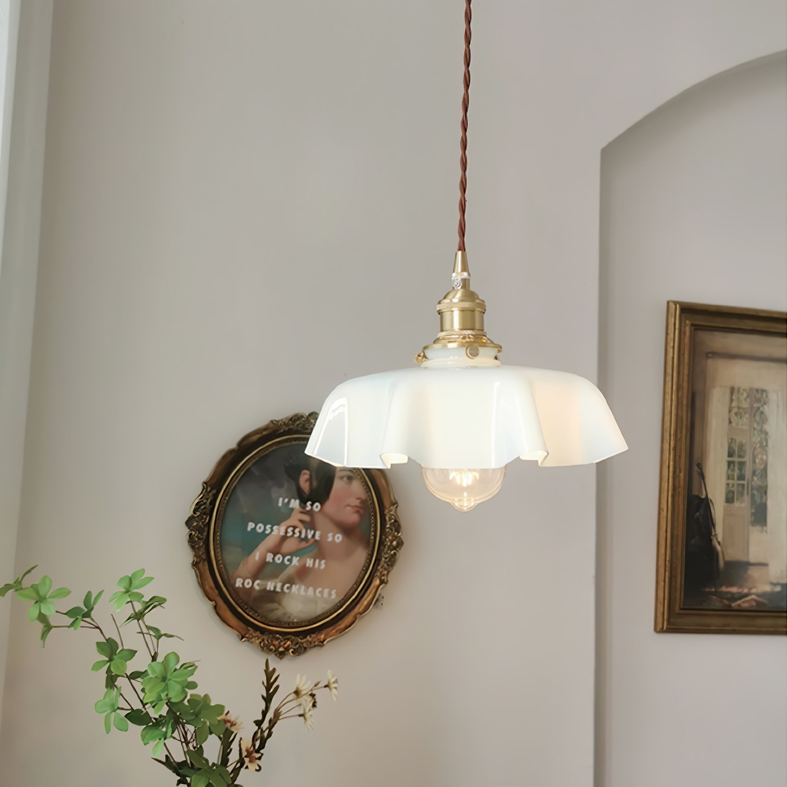 Civen Farmhouse Ruffled Pendant Light - Neutralighting