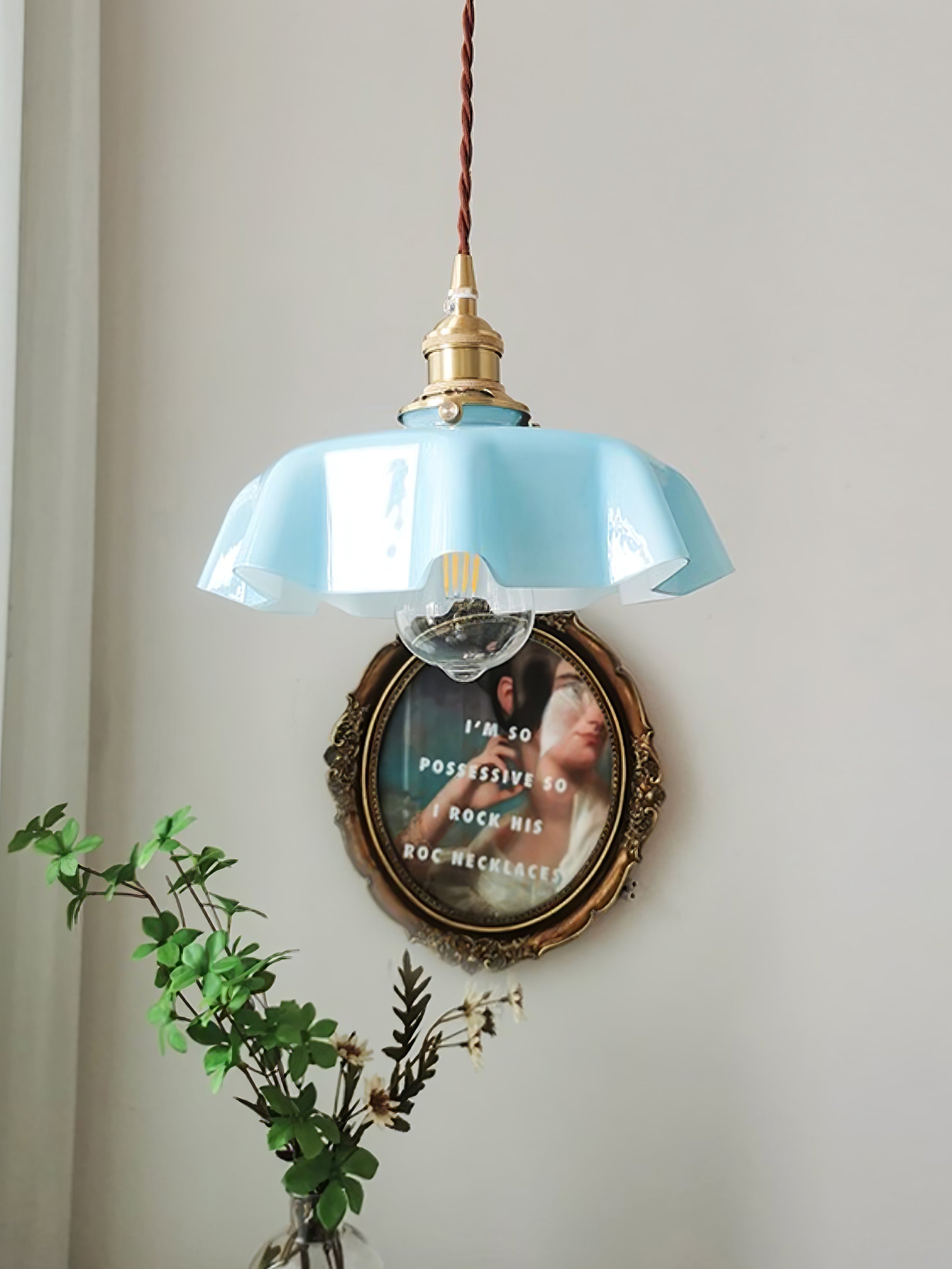 Civen Farmhouse Ruffled Pendant Light - Neutralighting