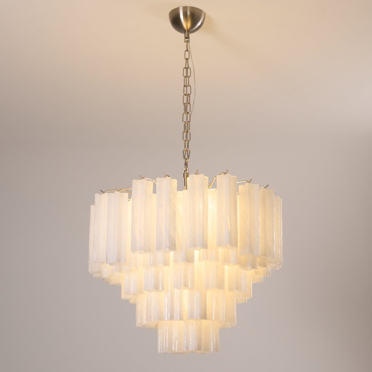 Aurora Chandelier Frosted Murano Glass Tiered Cascade