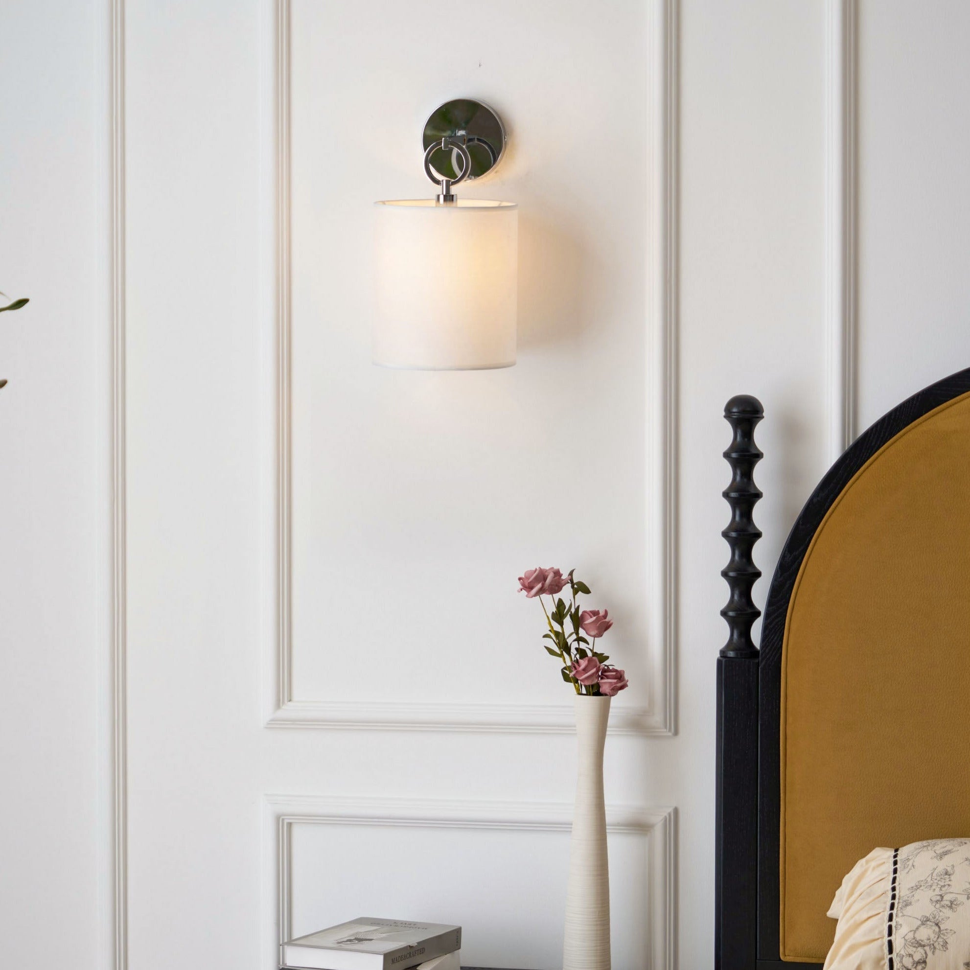 Iris Wall Lamp Farmhouse Fabric Cylindrical - Neutralighting