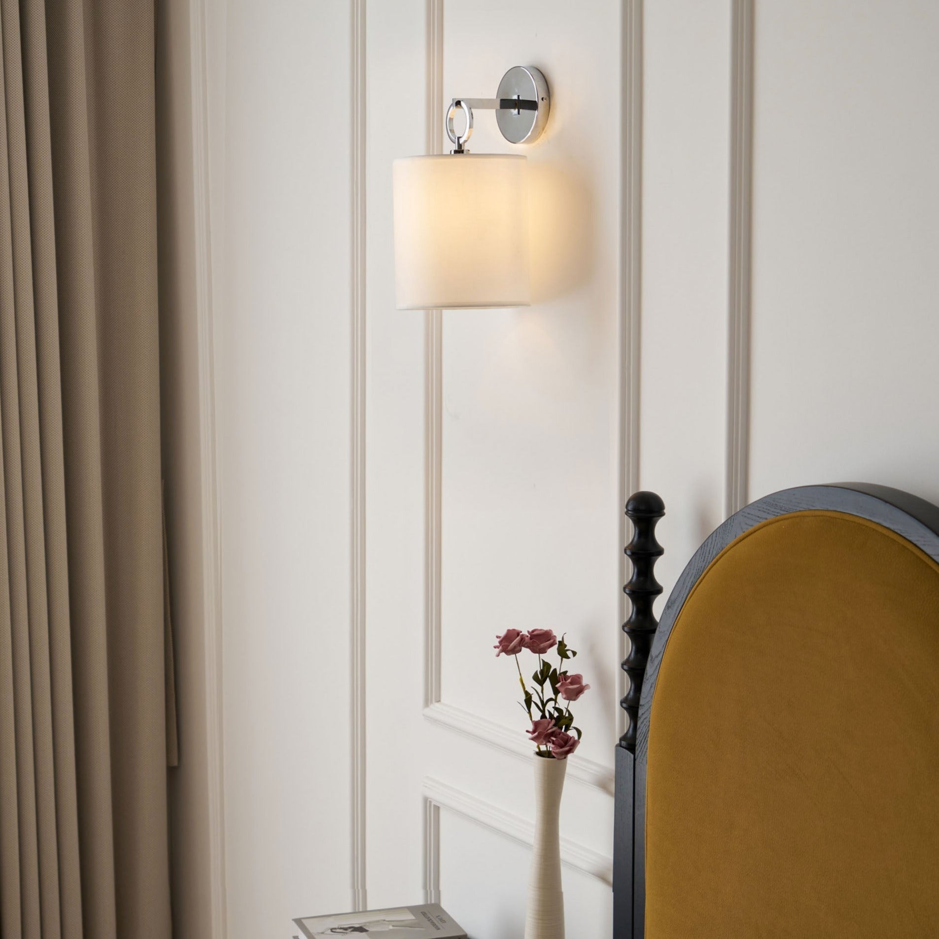 Iris Wall Lamp Farmhouse Fabric Cylindrical - Neutralighting