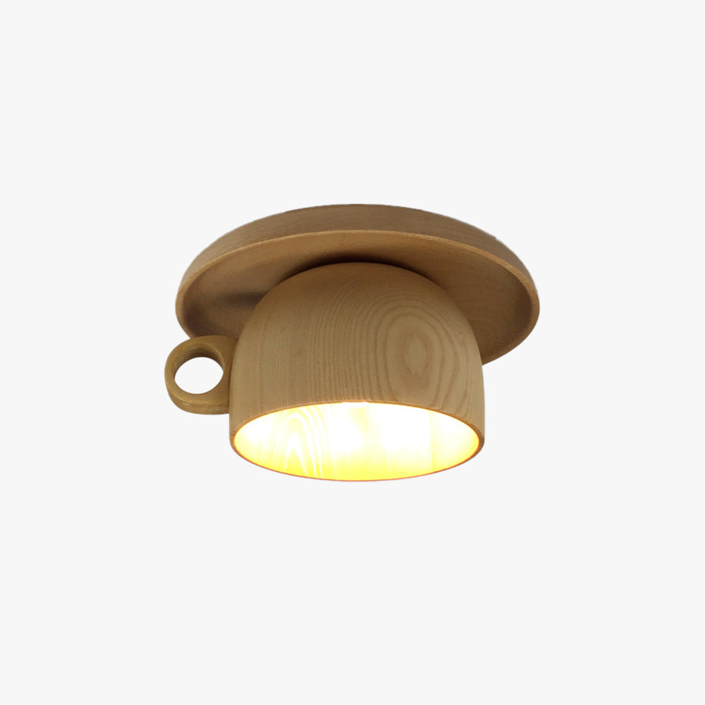 Arisha Modern Wood Cup Flush Mount Ceiling Light Bedroom - Neutralighting