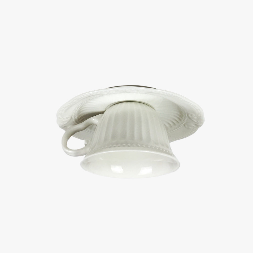 Arisha British Tea Cup Ceramic Flush Mount Ceiling Light Bedroom - Neutralighting