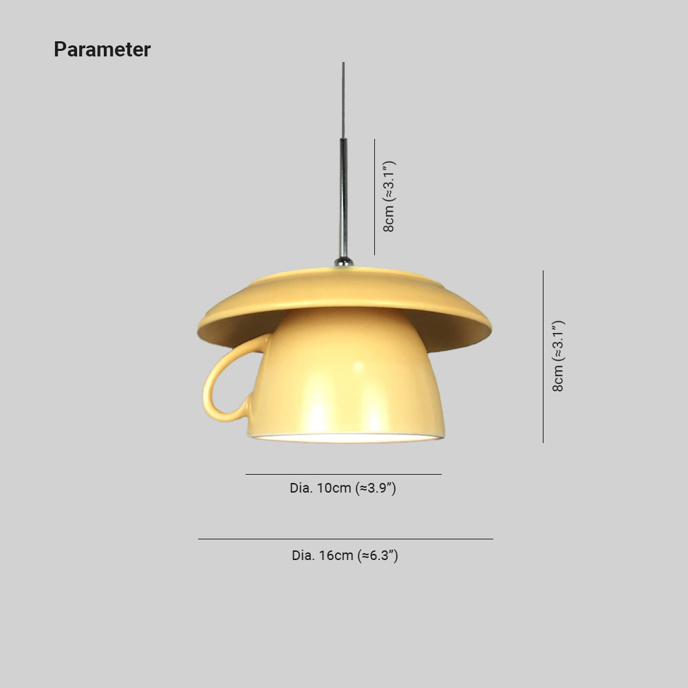 Valentina Pop Art Cup Ceramic LED Pendant Light Study Bedroom - Neutralighting