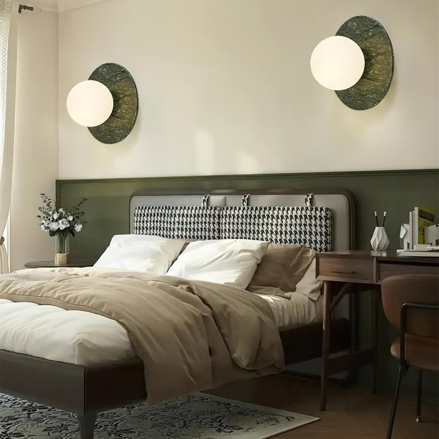 Enox Minimalist Globe Marble Wall Lamp