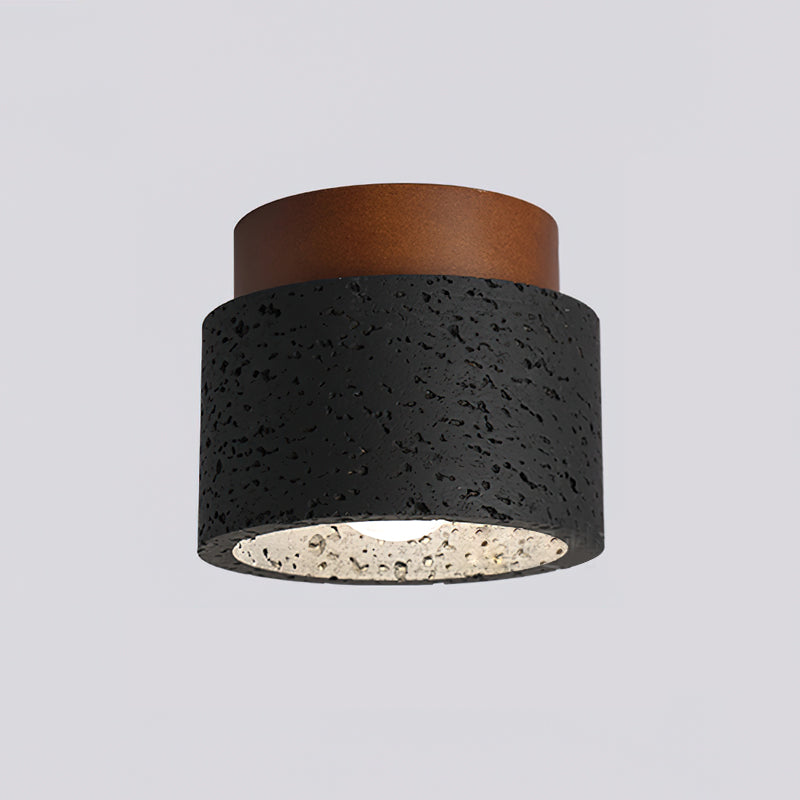 Ritta Sqaure&Round Ceiling Light Black& Yellow Travertine - Neutralighting