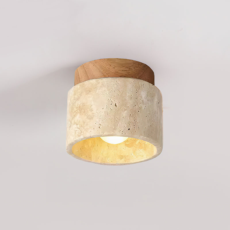 Ritta Sqaure&Round Ceiling Light Black& Yellow Travertine - Neutralighting