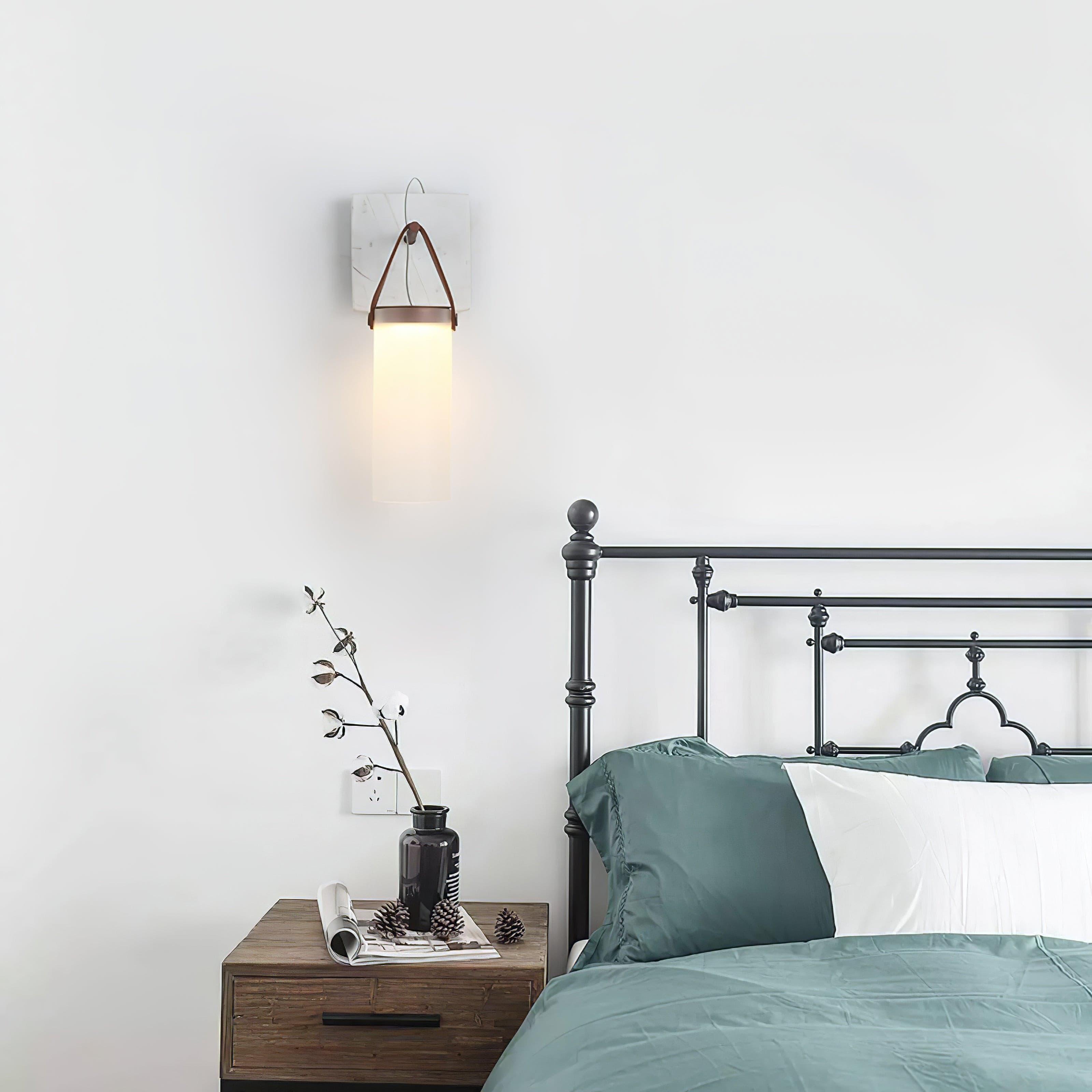 Galerie Wall Lamp Fontana Glass Leather Marble - Neutralighting