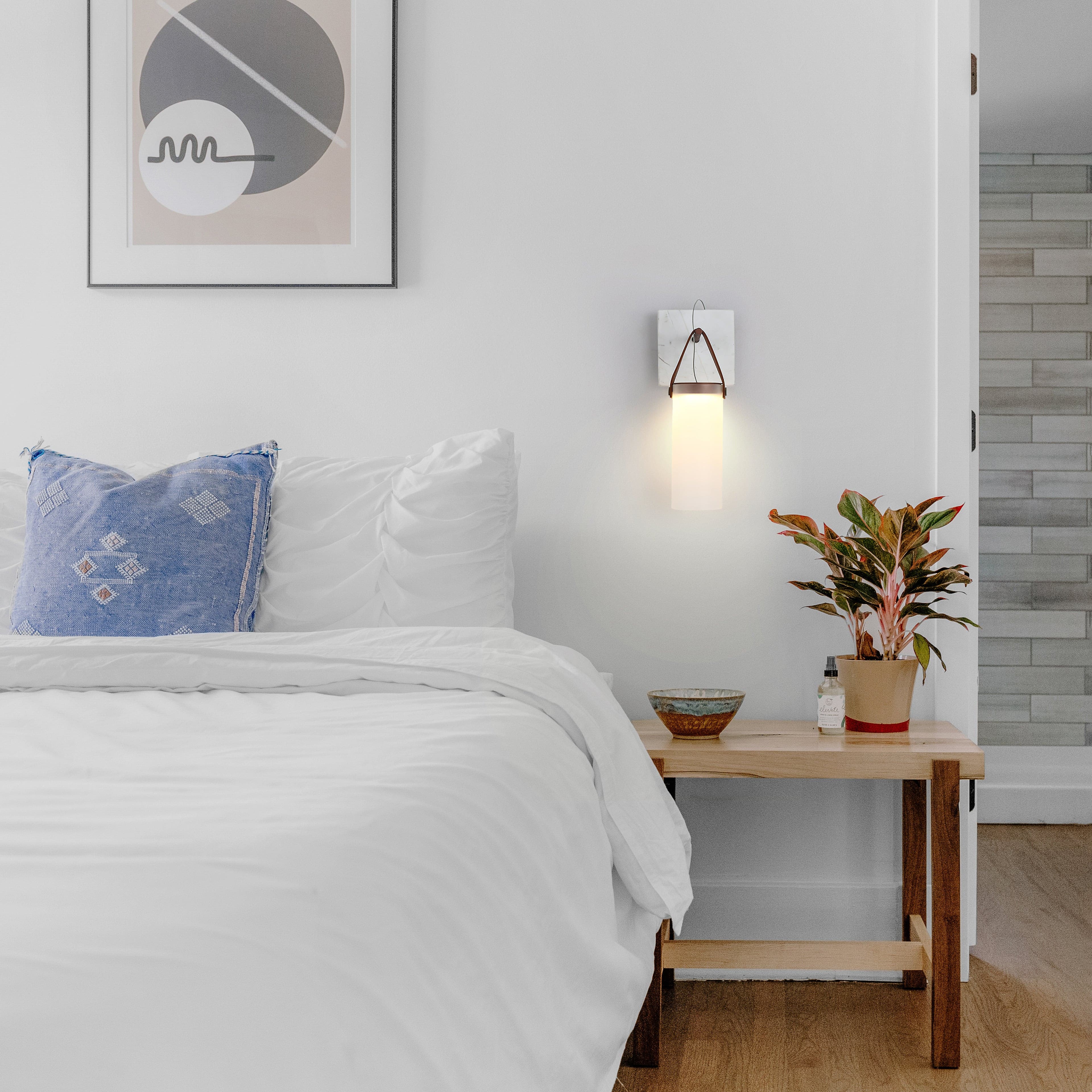 Galerie Wall Lamp Fontana Glass Leather Marble - Neutralighting