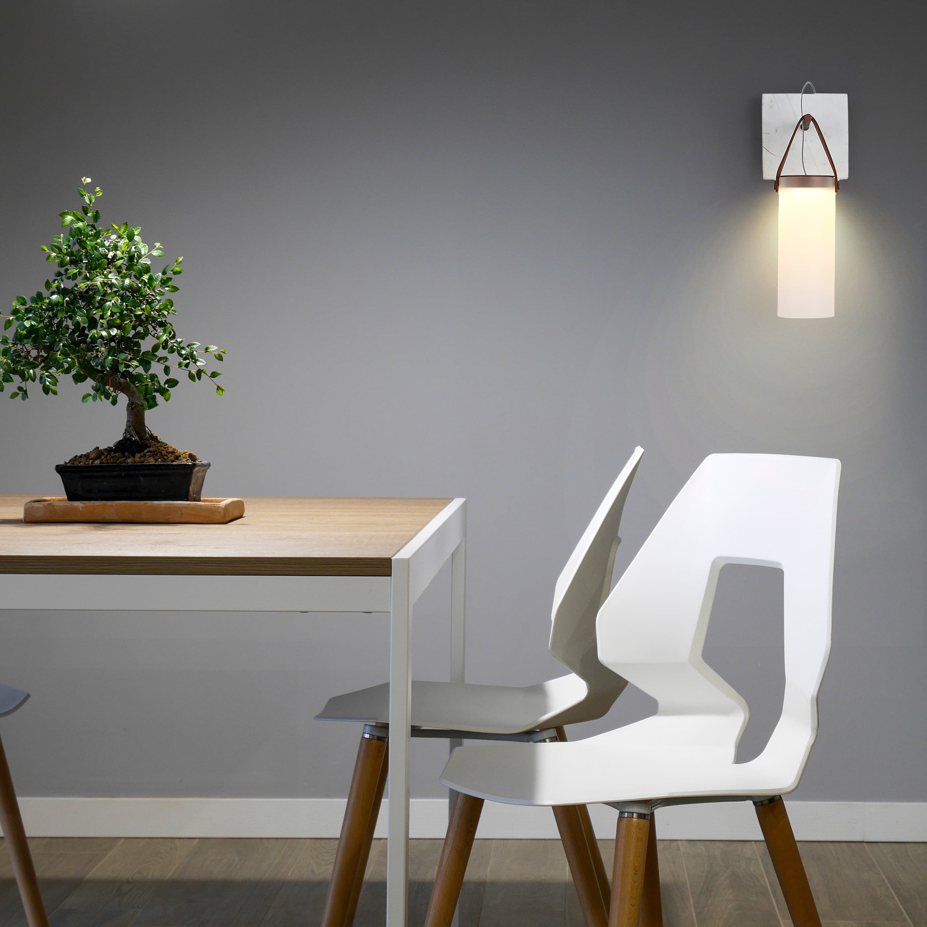 Galerie Wall Lamp Fontana Glass Leather Marble - Neutralighting