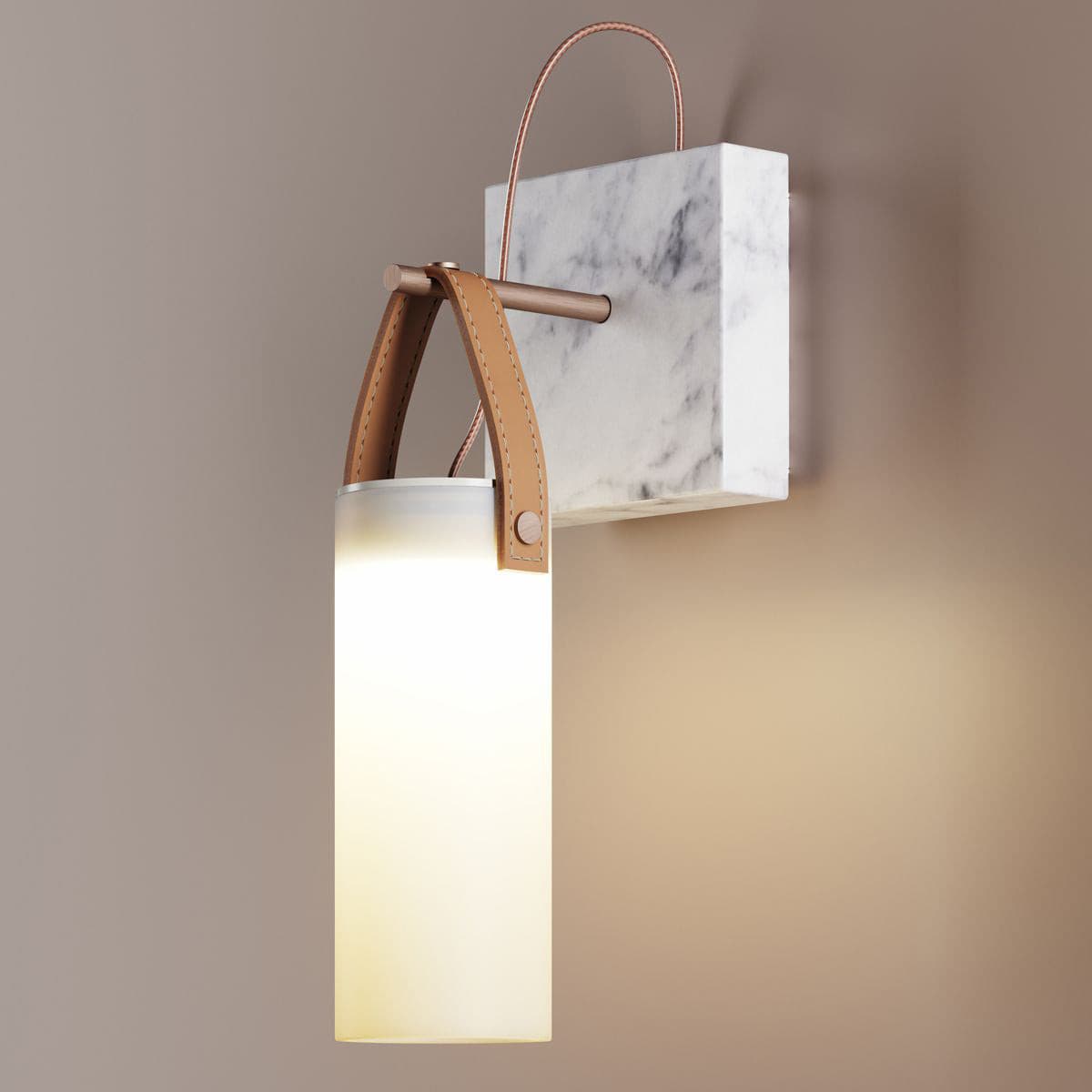 Galerie Wall Lamp Fontana Glass Leather Marble - Neutralighting