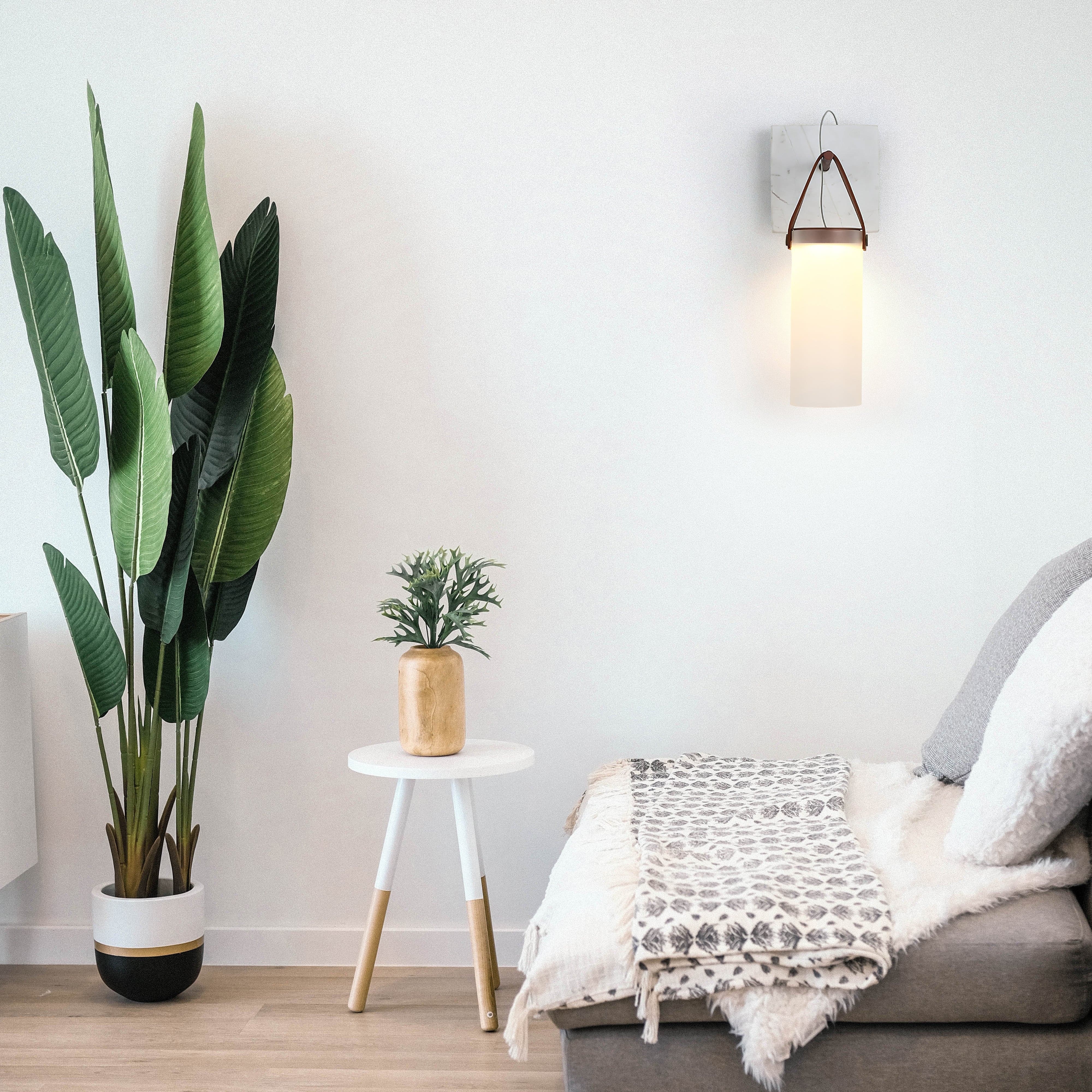 Galerie Wall Lamp Fontana Glass Leather Marble - Neutralighting
