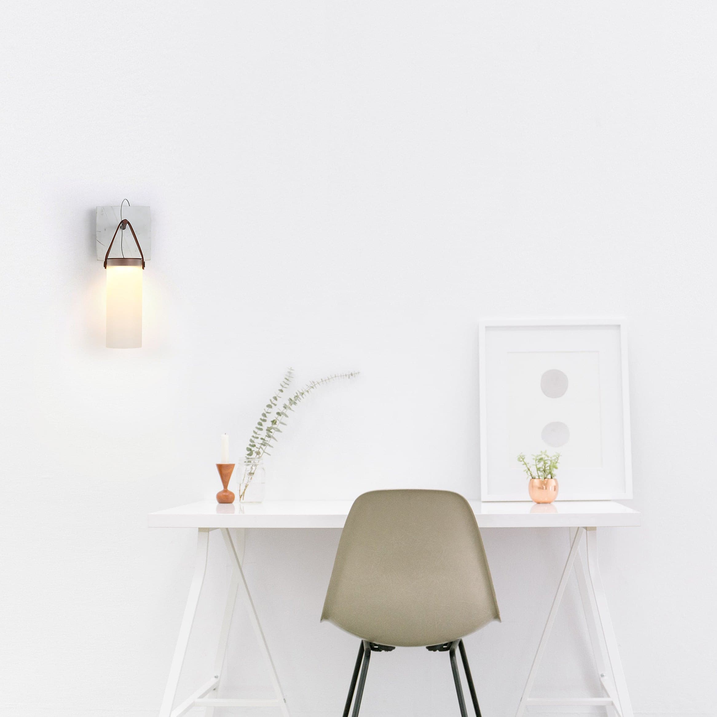 Galerie Wall Lamp Fontana Glass Leather Marble - Neutralighting