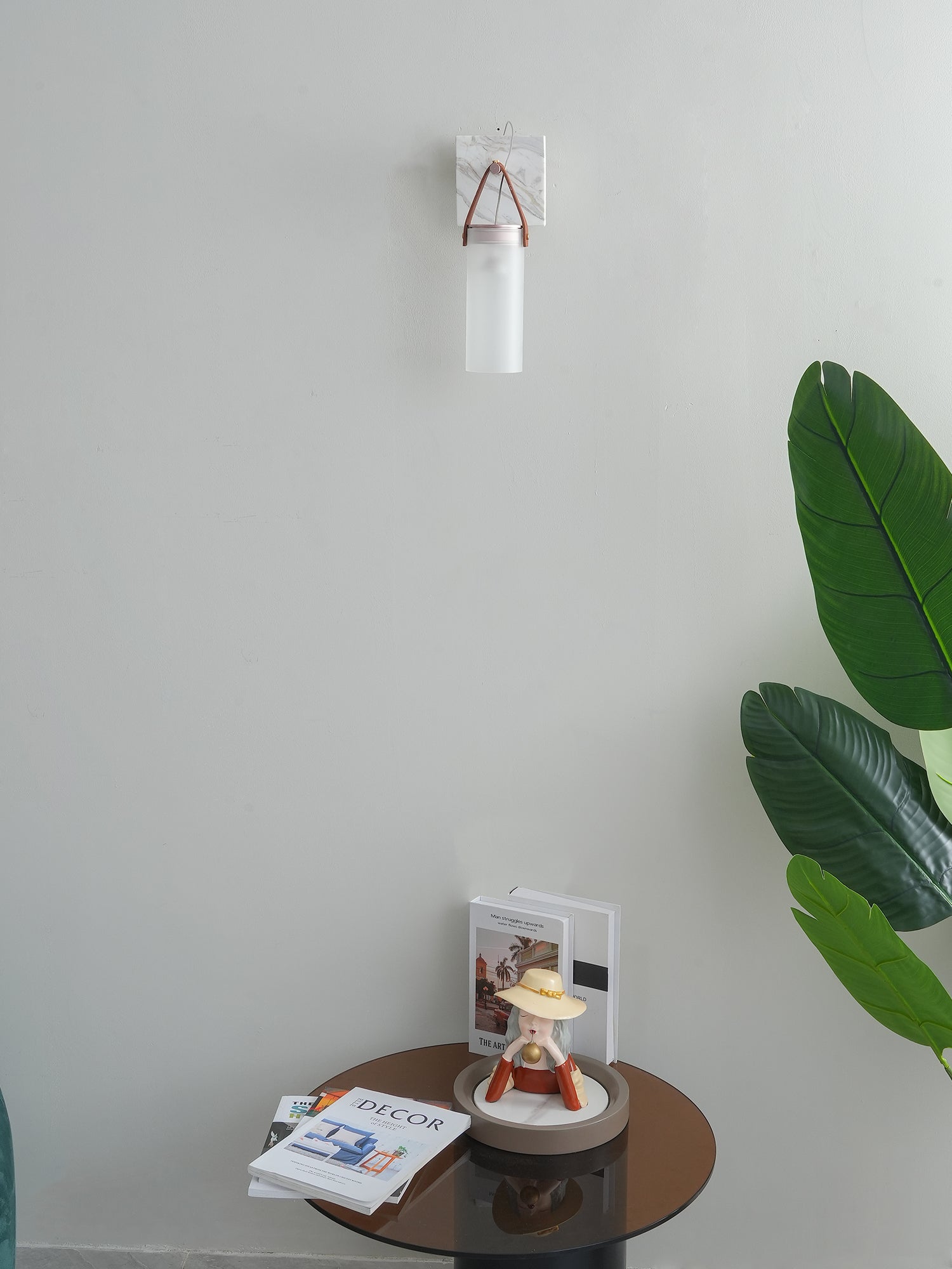 Galerie Wall Lamp Fontana Glass Leather Marble - Neutralighting
