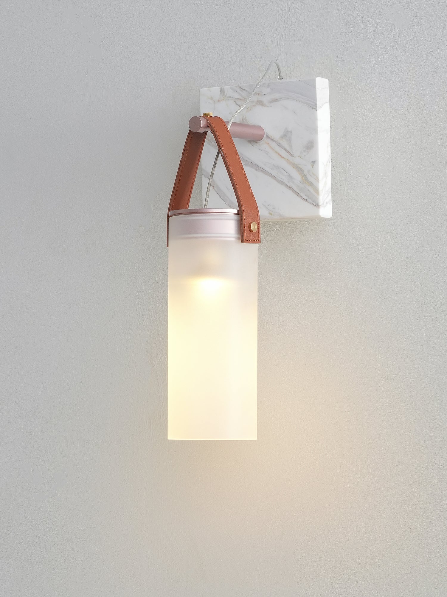 Galerie Wall Lamp Fontana Glass Leather Marble - Neutralighting