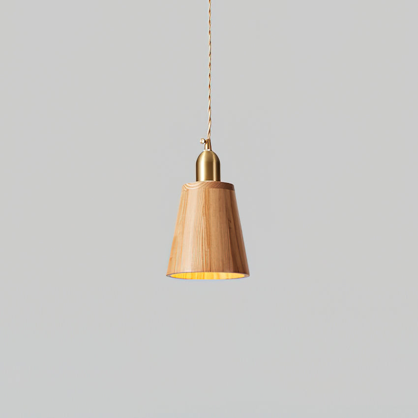 Wood Pendant Lamp Assorted Shapes in Solid Wood and Brass - Neutralighting