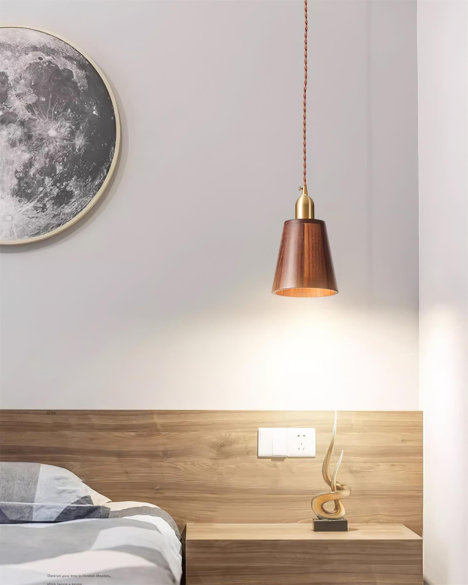 Wood Pendant Lamp Assorted Shapes in Solid Wood and Brass - Neutralighting