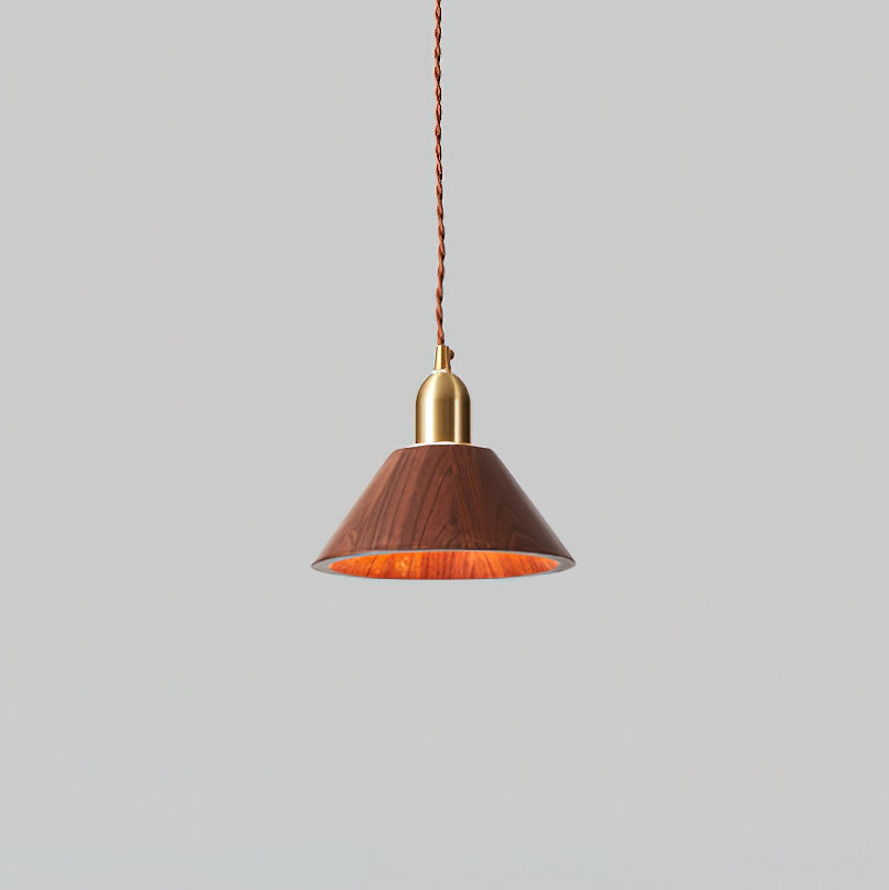 Wood Pendant Lamp Assorted Shapes in Solid Wood and Brass - Neutralighting