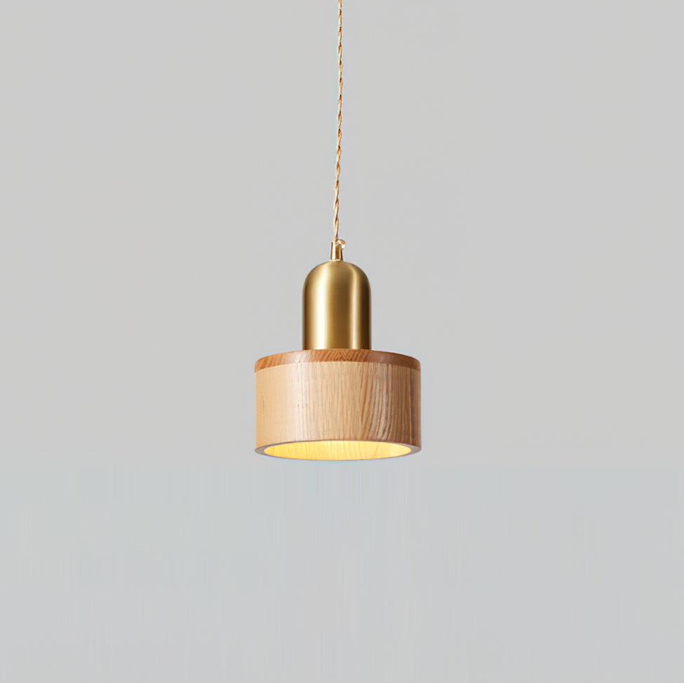 Wood Pendant Lamp Assorted Shapes in Solid Wood and Brass - Neutralighting
