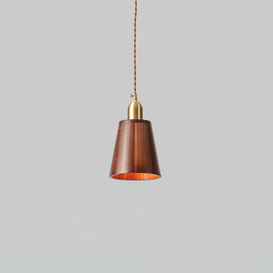 Wood Pendant Lamp Assorted Shapes in Solid Wood and Brass - Neutralighting
