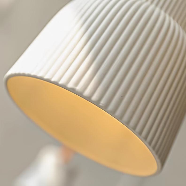 Pendant Lamp Ceramic Ribbed Shade Brass Leather Strap Modern - Neutralighting