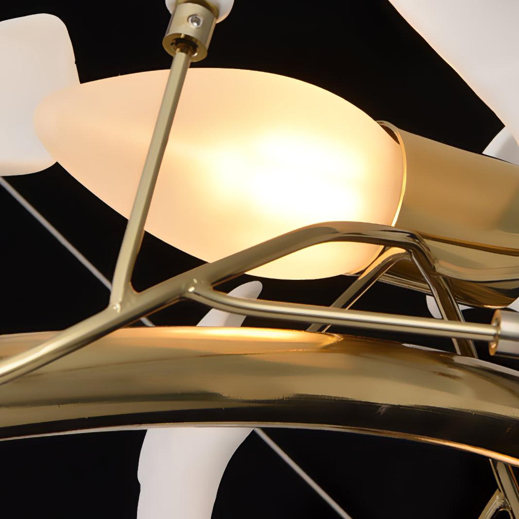 Olivia Modern Gold Staircase Chandelier, Metal & Ceramic - Neutralighting