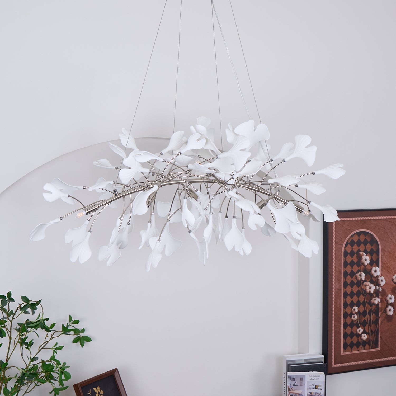 Arux Gingko Chandelier Art Deco Bent Downwards - Neutralighting