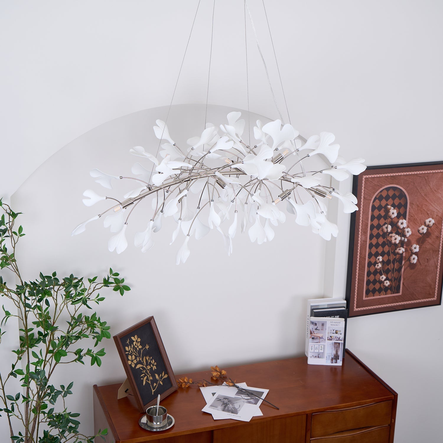 Arux Gingko Chandelier Art Deco Bent Downwards - Neutralighting