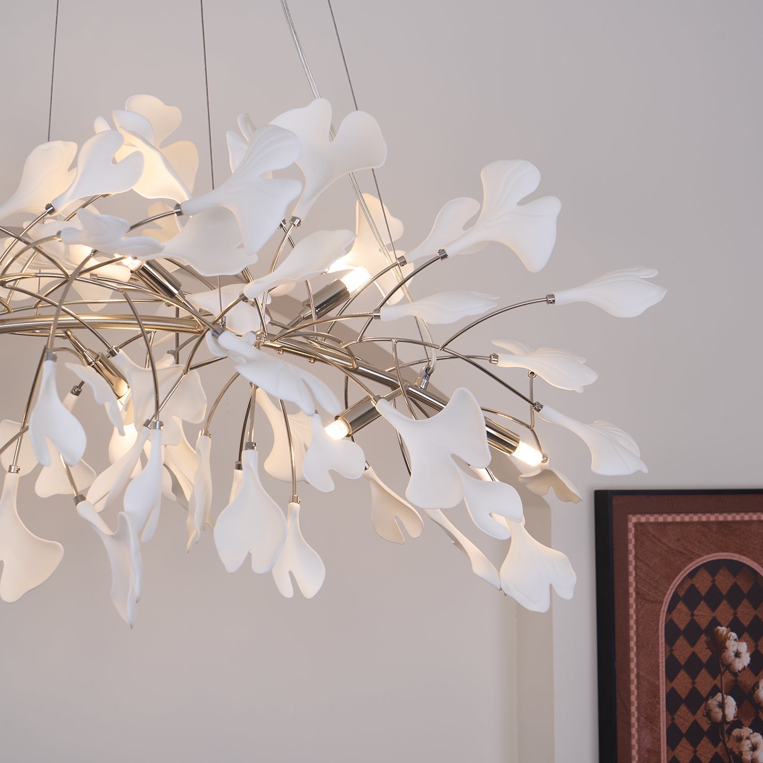 Arux Gingko Chandelier Art Deco Bent Downwards - Neutralighting