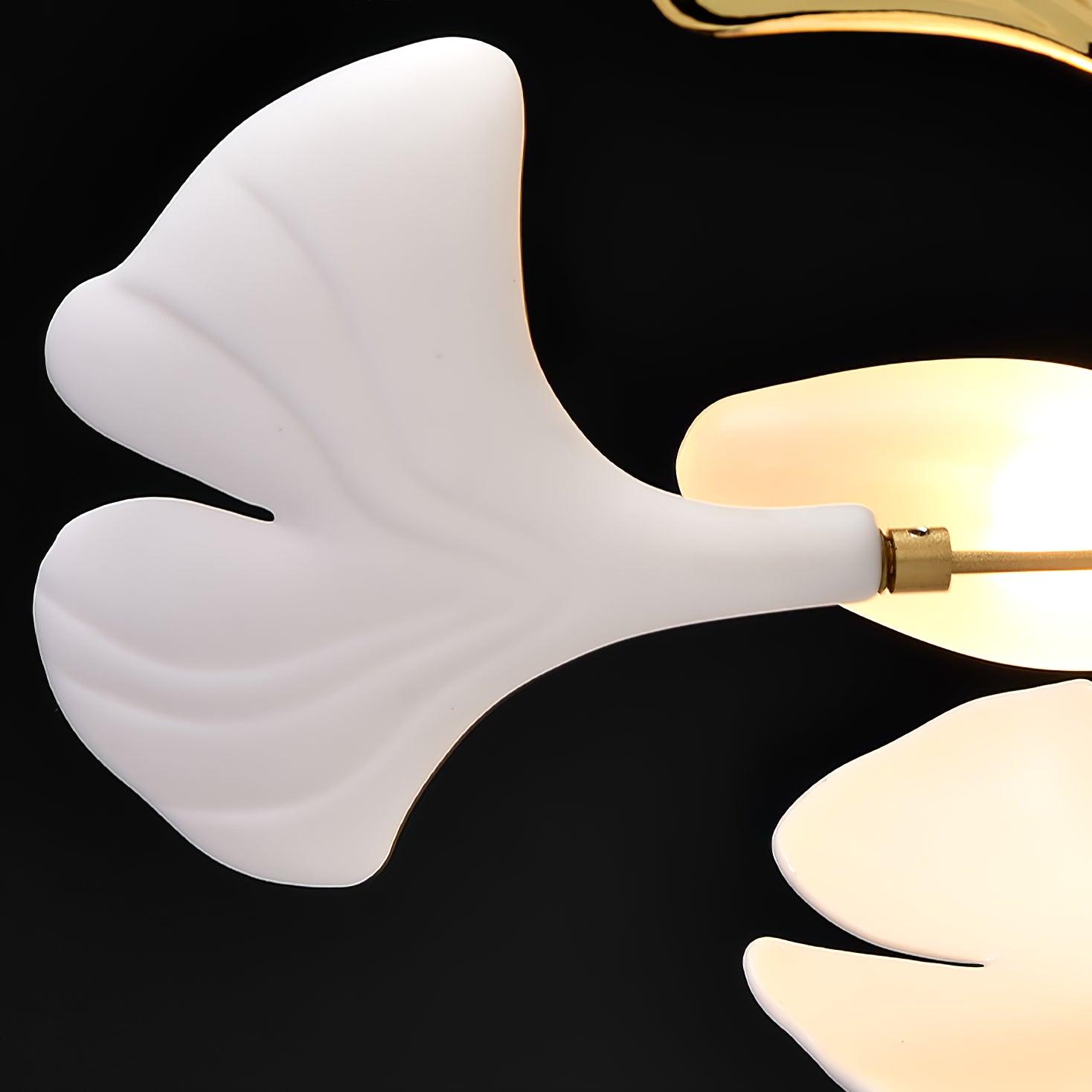 Chandelier White Ceramic Ginkgo Petals Gold - Neutralighting