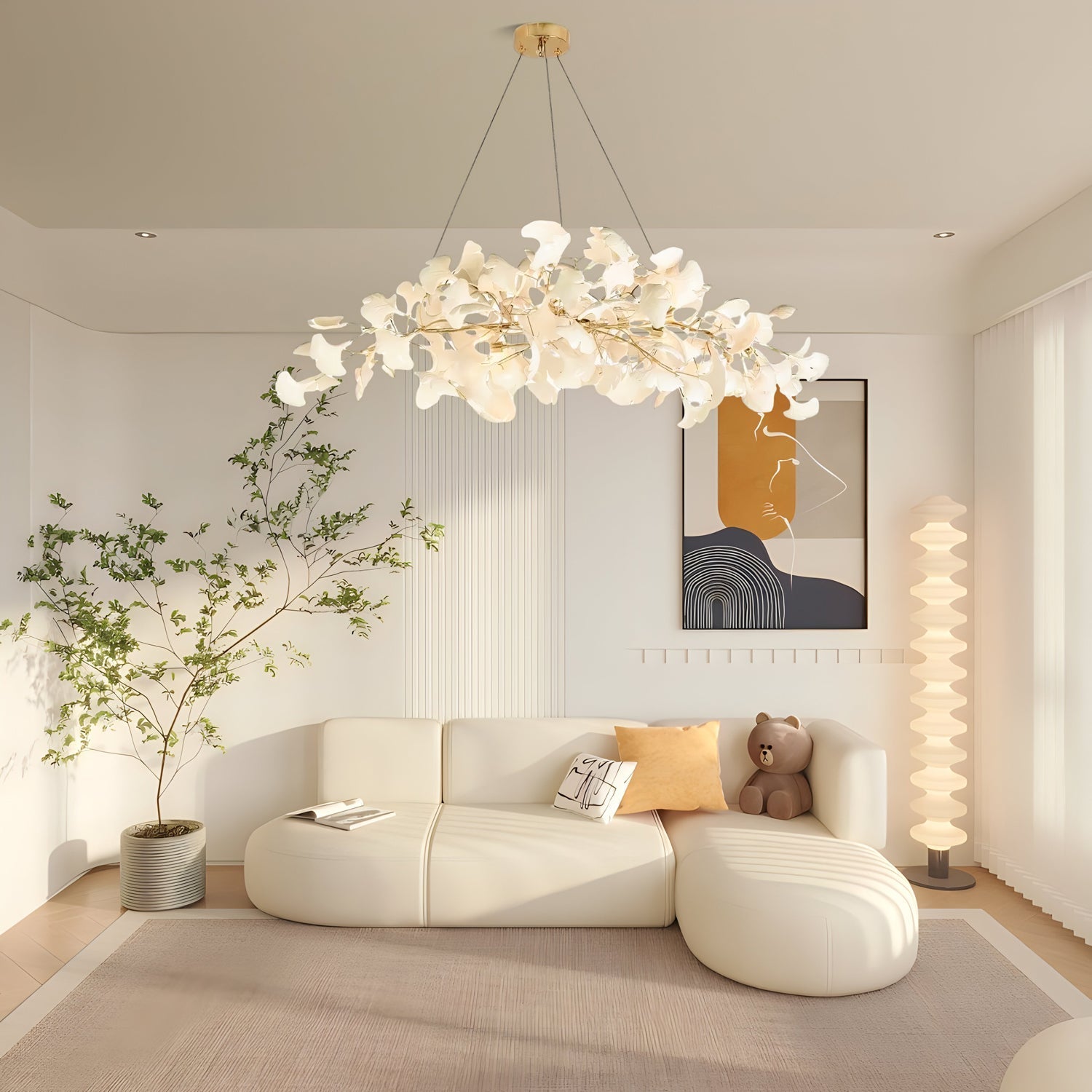 Arux Gingko Chandelier Art Deco Bent Downwards - Neutralighting