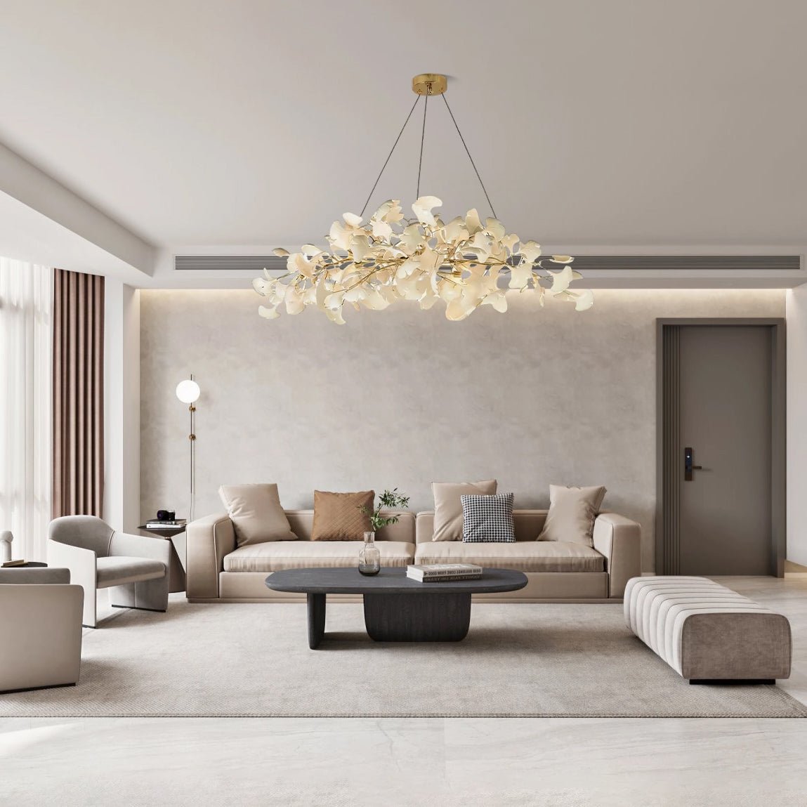 Arux Gingko Chandelier Art Deco Bent Downwards - Neutralighting
