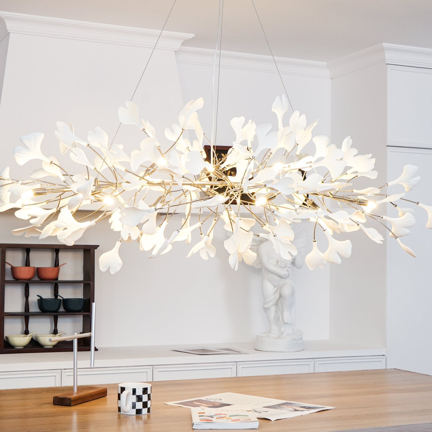 Arux Gingko Chandelier Art Deco Bent Downwards - Neutralighting