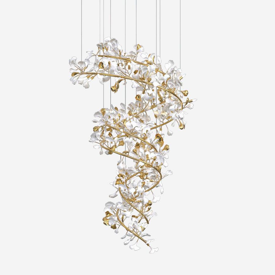 Eloria Cascading Floral Spiral Chandelier - Neutralighting
