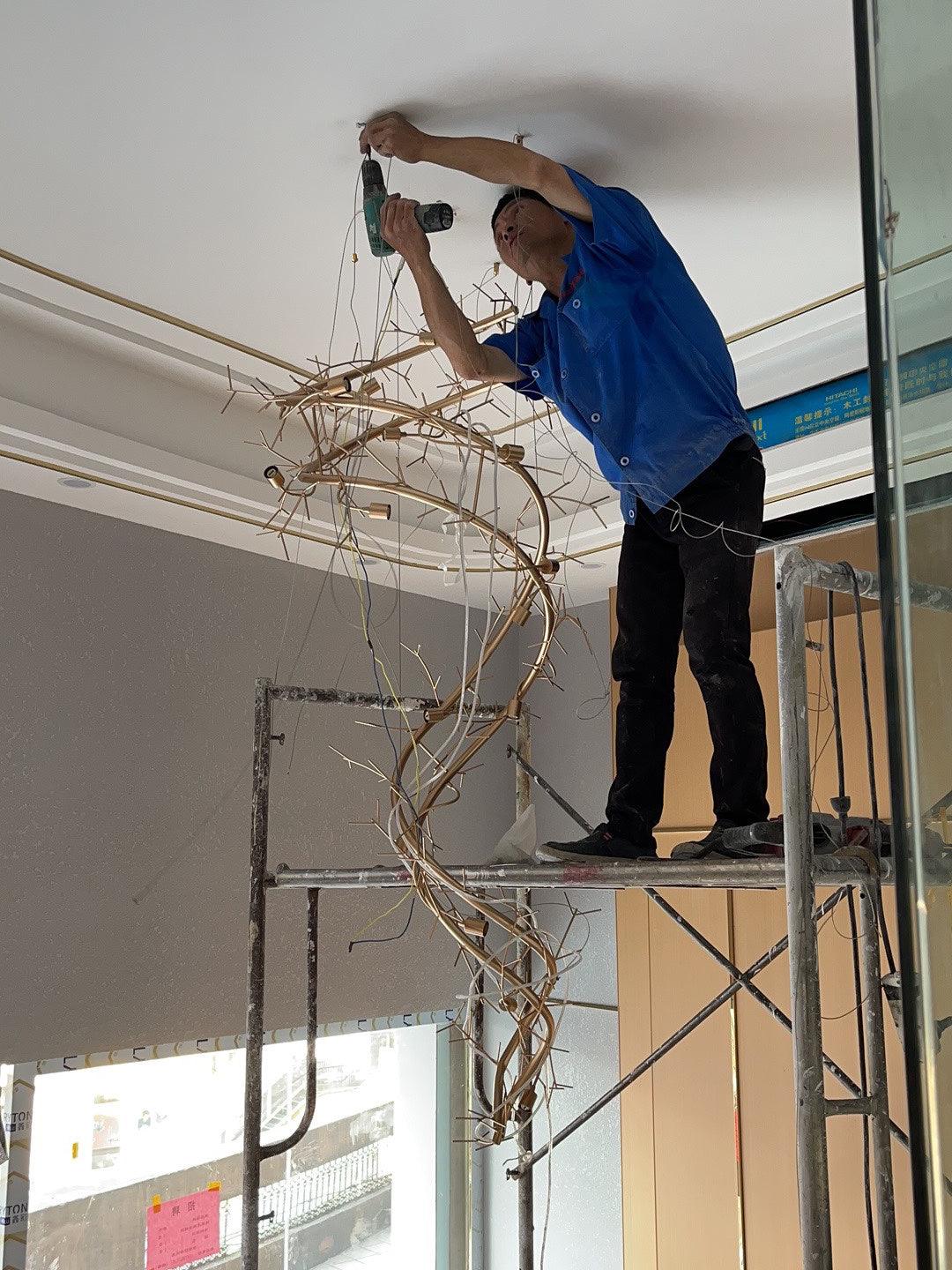 Eloria Cascading Floral Spiral Chandelier - Neutralighting