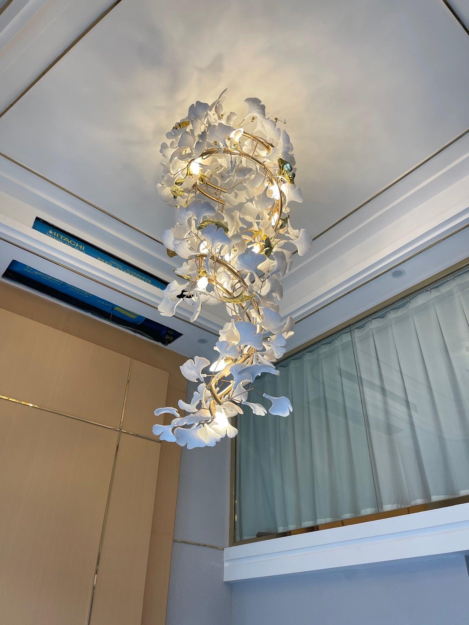 Eloria Cascading Floral Spiral Chandelier - Neutralighting